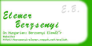 elemer berzsenyi business card